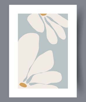 Still life flower nordic plant wall art print. Printable minimal abstract flower poster. Contemporary decorative background with plant. Wall artwork for interior design.
