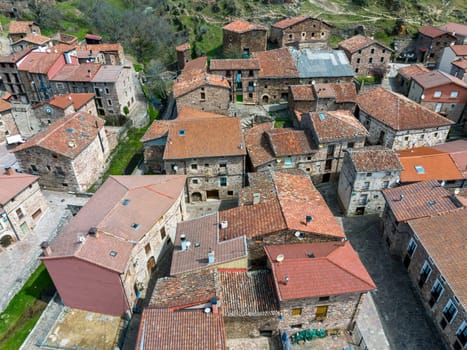 Aerial view of Viniegra de Arriba beautiful town in Spain belonging to the province of La Rioja
