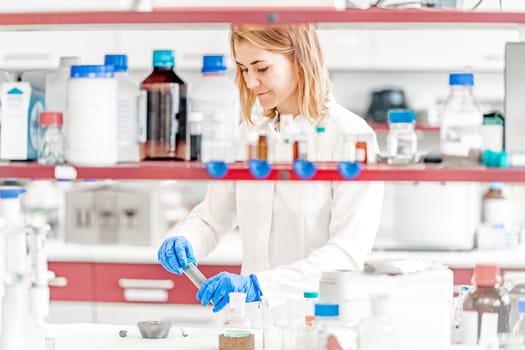 experimental research of chemical substances in a scientific laboratory for industry and medicine. High quality photo