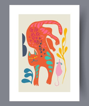 Still life flower nordic plant wall art print. Printable minimal abstract flower poster. Contemporary decorative background with plant. Wall artwork for interior design.