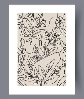 Still life flower nordic plant wall art print. Printable minimal abstract flower poster. Contemporary decorative background with plant. Wall artwork for interior design.