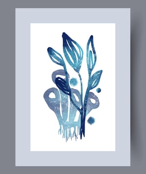 Still life flower nordic plant wall art print. Printable minimal abstract flower poster. Contemporary decorative background with plant. Wall artwork for interior design.
