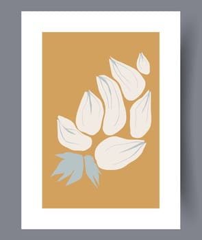 Still life flower nordic plant wall art print. Printable minimal abstract flower poster. Contemporary decorative background with plant. Wall artwork for interior design.