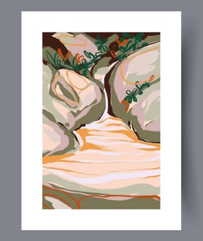 Still life flower nordic plant wall art print. Printable minimal abstract flower poster. Contemporary decorative background with plant. Wall artwork for interior design.