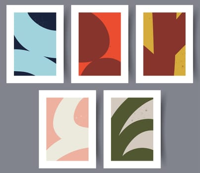 Abstract mugs asymmetry coffee wall art print. Printable minimal abstract mugs poster. Contemporary decorative background with coffee. Wall artwork for interior design.