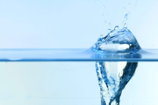 blue water splash macro close up