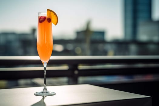 A bellini at a rooftop bar