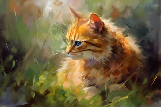 The elegant cat is cleaning its sleek fur with meticulous care and precision. (generative AI)