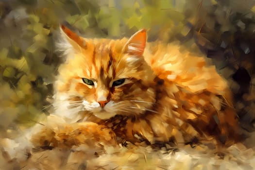 The elegant cat is cleaning its sleek fur with meticulous care and precision. (generative AI)