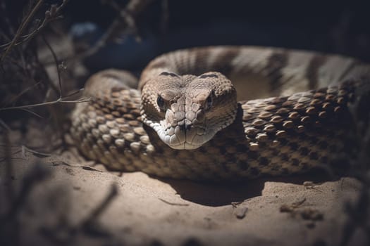 A dangerous rattlesnake getting ready for action (generative AI)