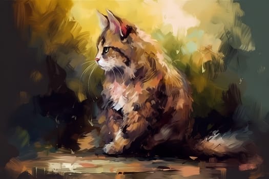 A contented cat is meticulously grooming its fur with delicate strokes of its tongue. (generative AI)
