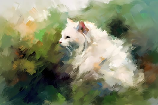 A contented cat is meticulously grooming its fur with delicate strokes of its tongue. (generative AI)