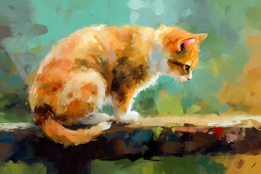 The cat is happily scratching away at its post, stretching and flexing its claws. It looks like it's really enjoying itself. (generative AI)