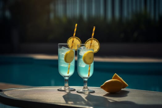 A fizzy lemonade by the pool