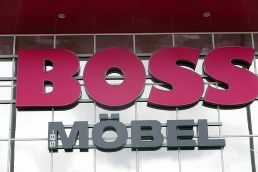 Möbel Boss-Fliliale, einem Tochterunternehmen der Porta Holding, ,Nordrhein-Westfalen, Deutschland, Bornheim/Rheinland