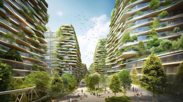 Eco-friendly city, Generative AI, AI generated