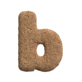 Sand letter B - Small 3d beach font isolated on white background. This alphabet is perfect for creative illustrations related but not limited to Holidays, travel, ocean...