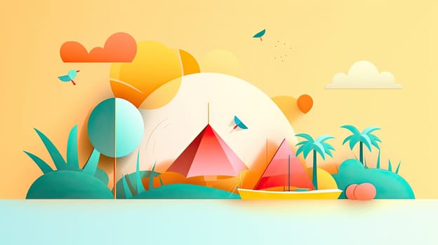 summer background, beach and sea, holidays concept, generative AI - AI generated