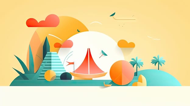 summer background, beach and sea, holidays concept, generative AI - AI generated