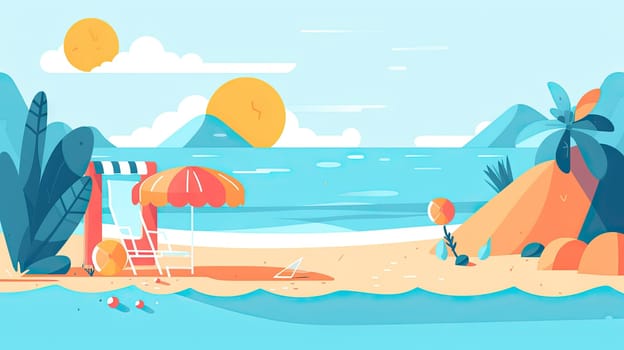 summer background, beach and sea, holidays concept, generative AI - AI generated