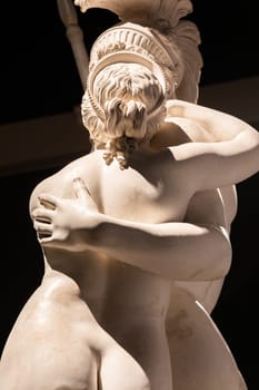 Bassano del Grappa, Italy - December 2022: Venus and Mars by Antonio Canova, 1816. Concept of love, couple, eros, peace in classical statue