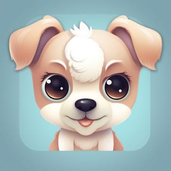 Cute little dog, ios style icon - Generative AI, AI generated