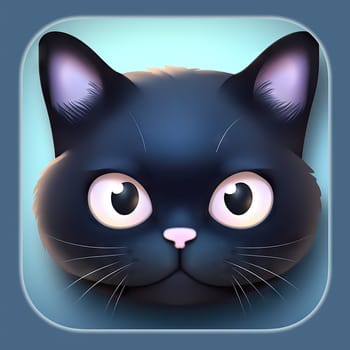 Cute kitten, ios style icon - Generative AI, AI generated