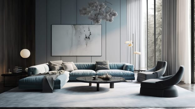 Luxurious Living-room interior - Generative AI - AI generated