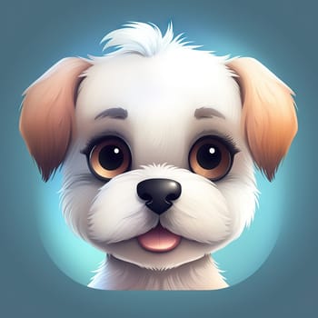 Cute little dog, ios style icon - Generative AI, AI generated