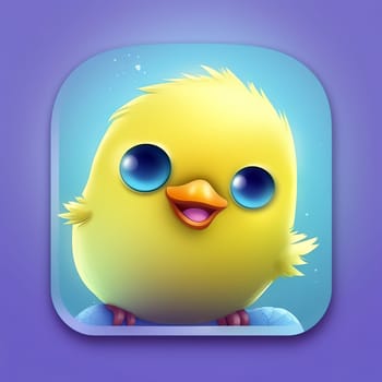 Cute little bird, ios style icon - Generative AI, AI generated