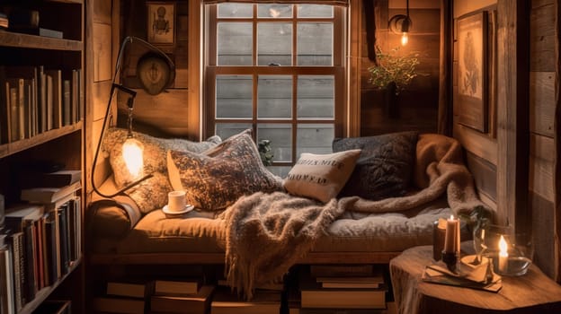 Cozy Reading Nook, generative AI - AI generated