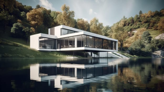 Modern House - Contemporary design - Generative AI - AI generated