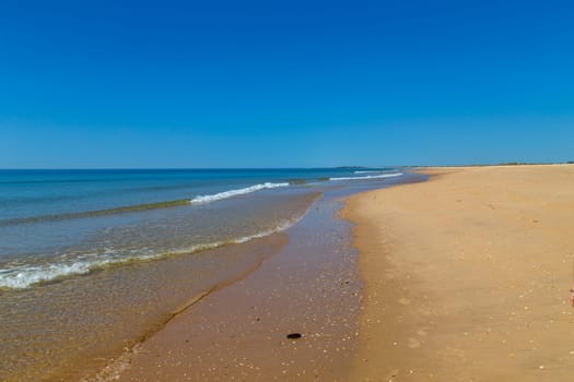 Beautiful empty beach in Algarve south coast, near Cacela Velha, Portugal
