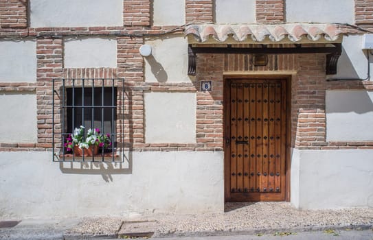 Tielmes, beautiful little town in Las Vegas County, Madrid, Spain. Popular house facade