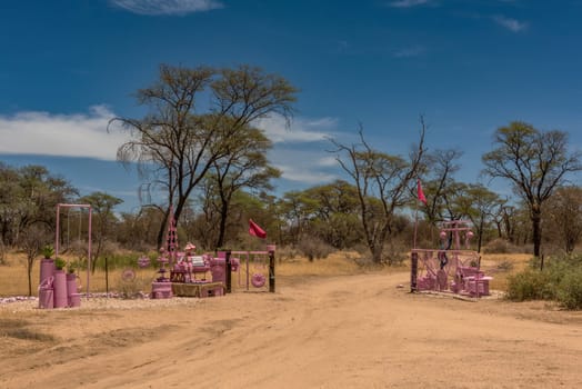 Unconventional access area to a farm in Namibia