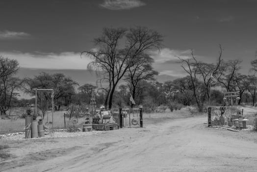 Unconventional access area to a farm in Namibia