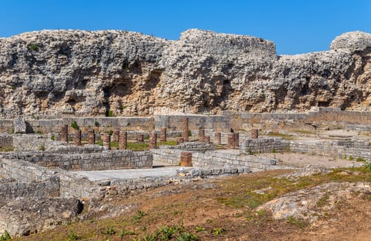 Ruins of the old Roman city of Conimbriga in Portugal