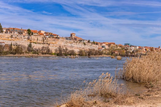 Zamora cathedral, old town and Douro river. Zamora, Spain