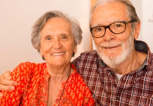 Old couple at the restaurant and  having a good time