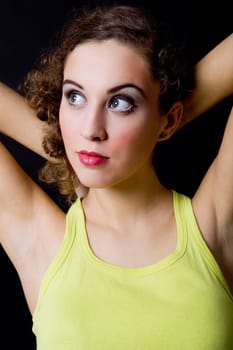 an young beautiful woman close up portrait