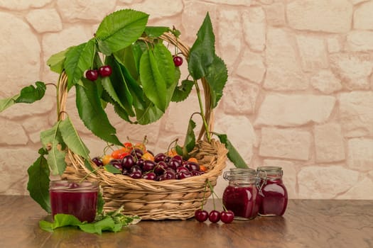 Cook cherry jam