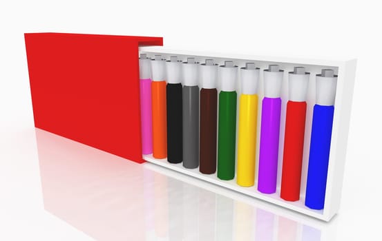 Computer generated 3D illustration with a marker set against a white background