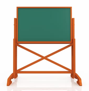 Computer generated 3D illustration with a chalkboard against a white background
