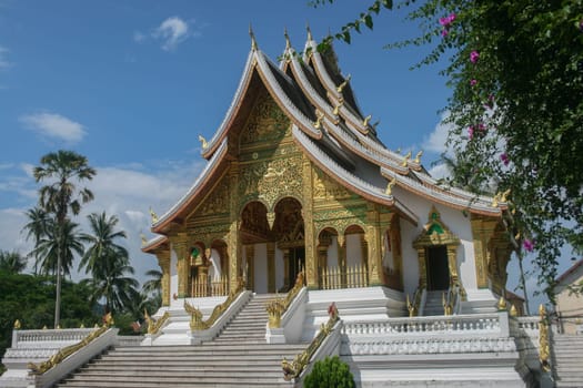 Haw Pha Bang golden buddhist temple, Luang Prabang preserved Unesco Heritage site, Laos
