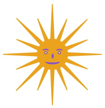 Computer generated 2D illustration with a symbol of the sun