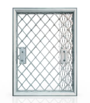 Computer generated 3D illustration with an elevator door inner