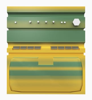 Computer generated 3D illustration with a karaoke machine isolated on white background