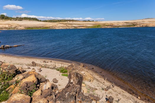 Artificial lake created by the Barragem do Alto Rabagao or Pisoes Dam, Montalegre, Portugal