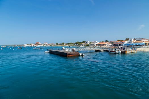 Olhao, Portugal: April 14th, 2022 - Armona Island in Ria Formosa. Olhao, Algarve, Portugal