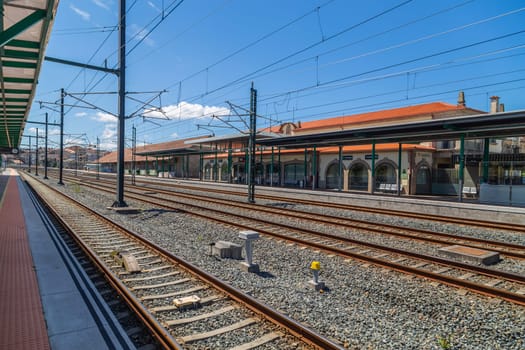 Vilagarcia de Arousa Spain - July 25 2022: Train Station of Vilagarcia de Arousa Galicia Spain